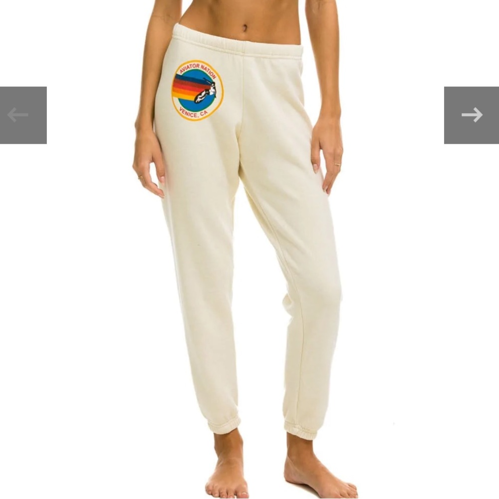 AVIATOR NATION Sweatpants - Vintage White 🌈